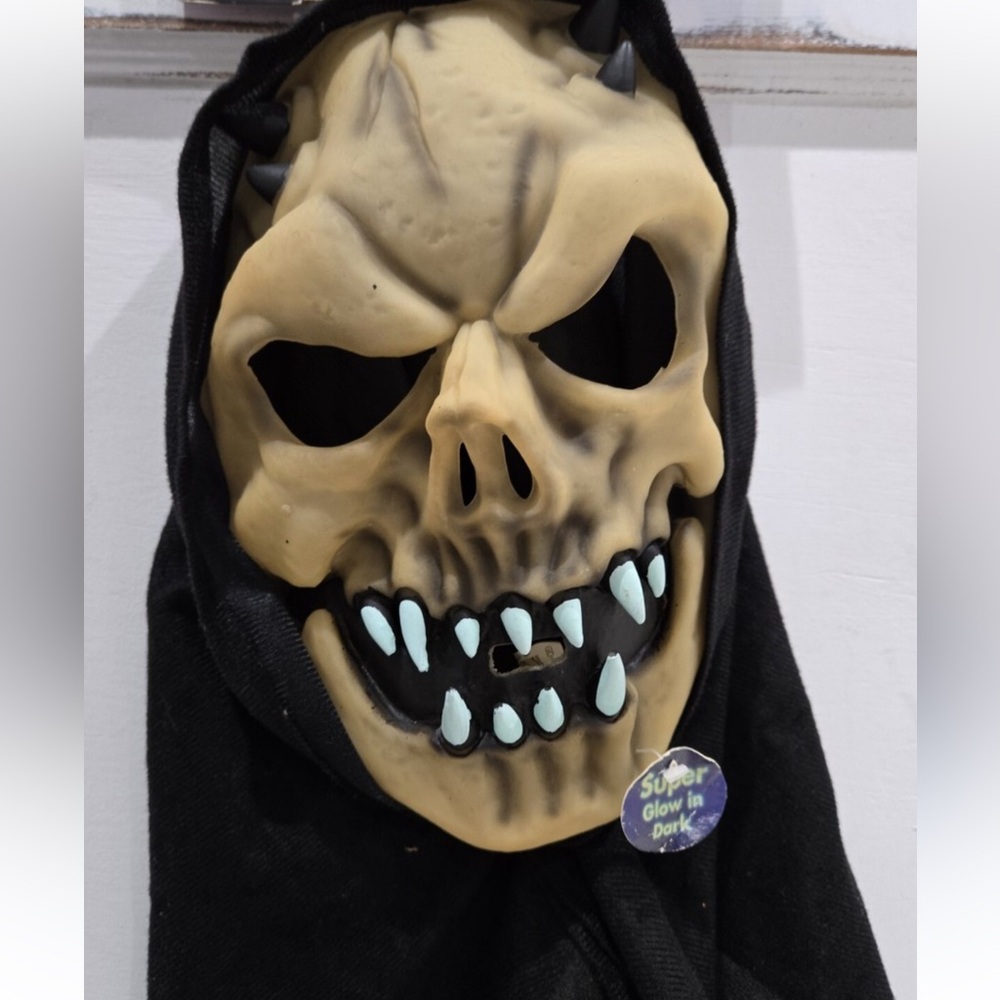 Scary Skull Mask with Black Hood
Halloween Skeleton Glow In The Dark Mask